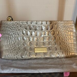 Brahmin Metallic Gold Embossed Wristlet